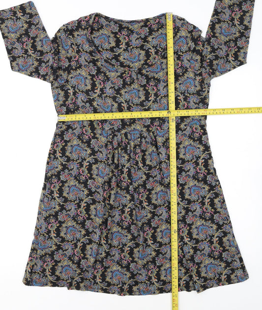 Tu Womens Multicoloured Paisley A-Line Jersey Dress Size 8