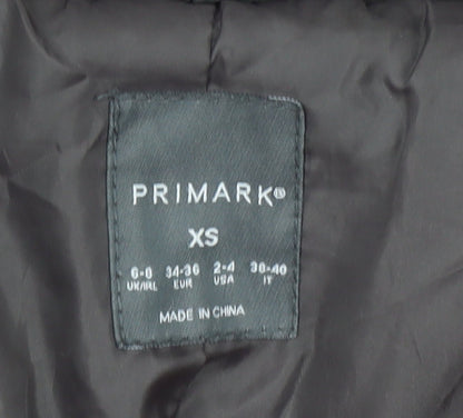 Primark Womens Brown Faux Fur Long Coat XS Winter Overcoat