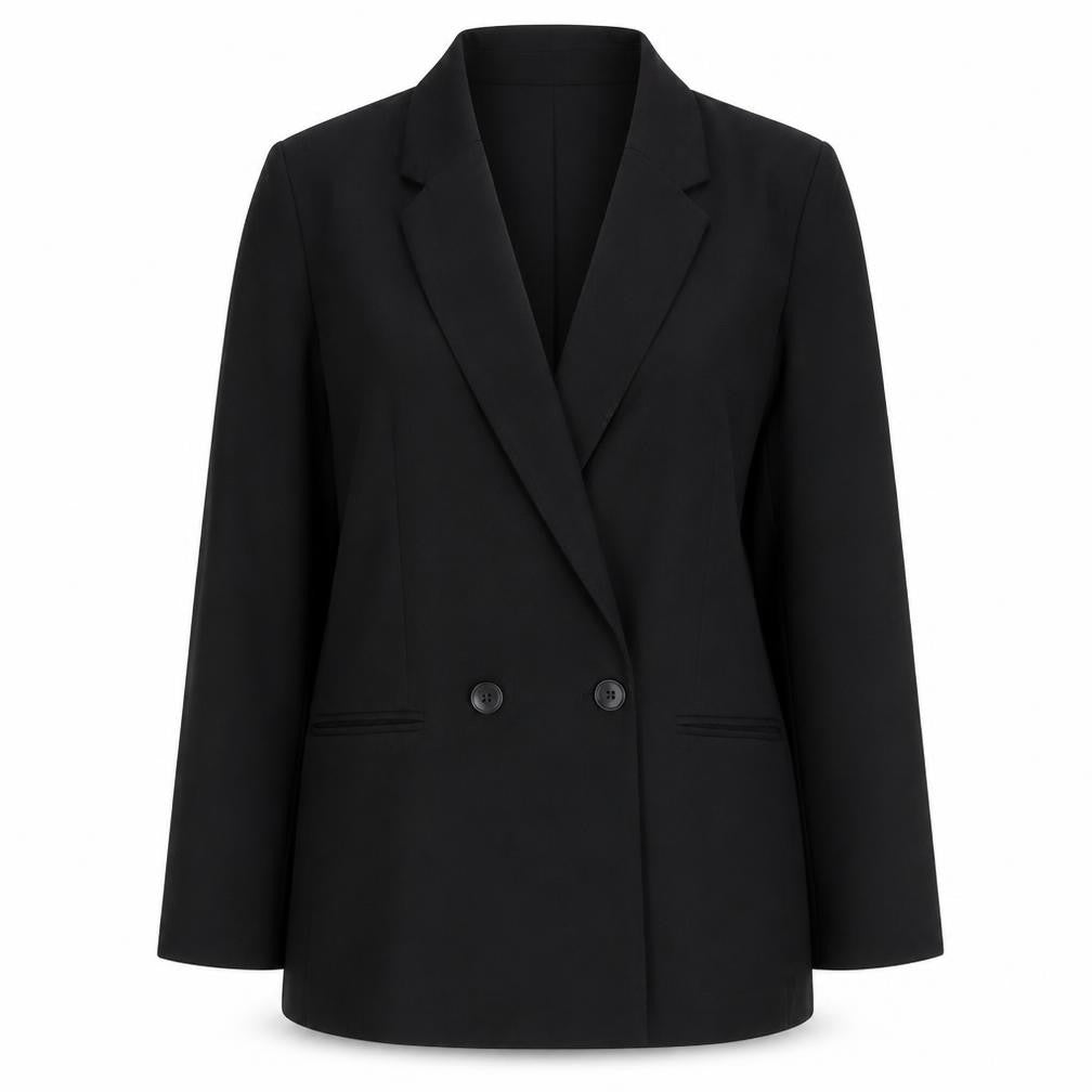 H&M Women Black Double-Breasted Blazer Size Small Classic Fit