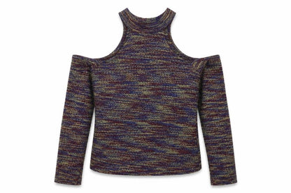 River Island Women's Multicoloured Glitter Cold Shoulder Top UK 10