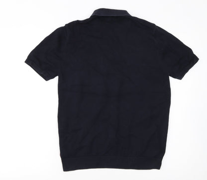 Next Men's Multicoloured Geometric Cotton Polo Shirt Size M