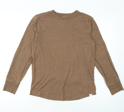 GAP Kids Boys Brown Long Sleeve Crew Neck Basic T-Shirt 14-15 Years