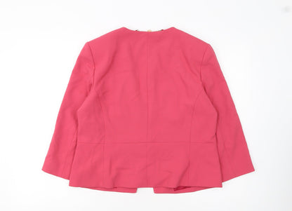 Phase Eight Women Pink Size 16 Regular Fit Lined Blazer