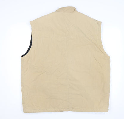 Frank Eden Men’s Beige Cotton Bodywarmer Waistcoat Size 46 Mid-Length