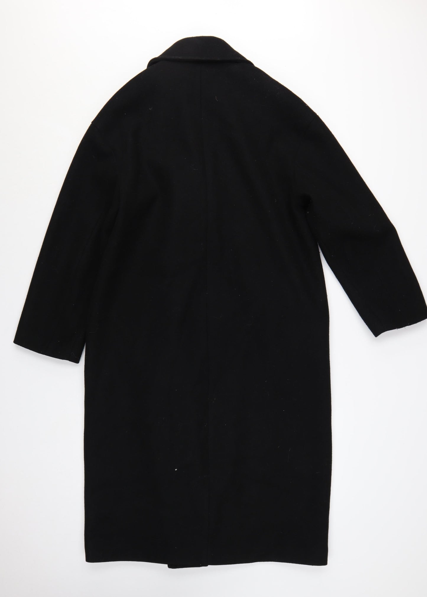 Zara Women's Black XS Double-Breasted Long Overcoat