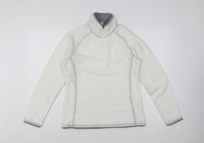 Mountain Warehouse Womens Ivory Fleece Pullover UK 10 1/2 Zip Sweatshirt