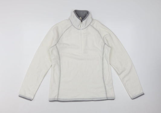 Mountain Warehouse Womens Ivory Fleece Pullover UK 10 1/2 Zip Sweatshirt