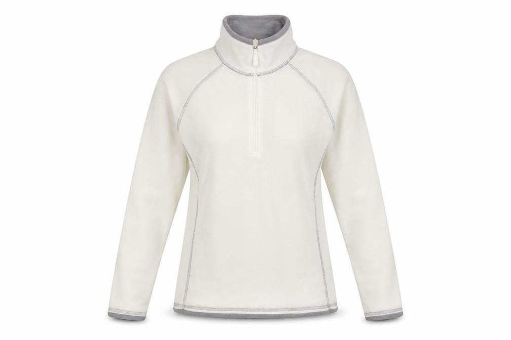 Mountain Warehouse Womens Ivory Fleece Pullover UK 10 1/2 Zip Sweatshirt