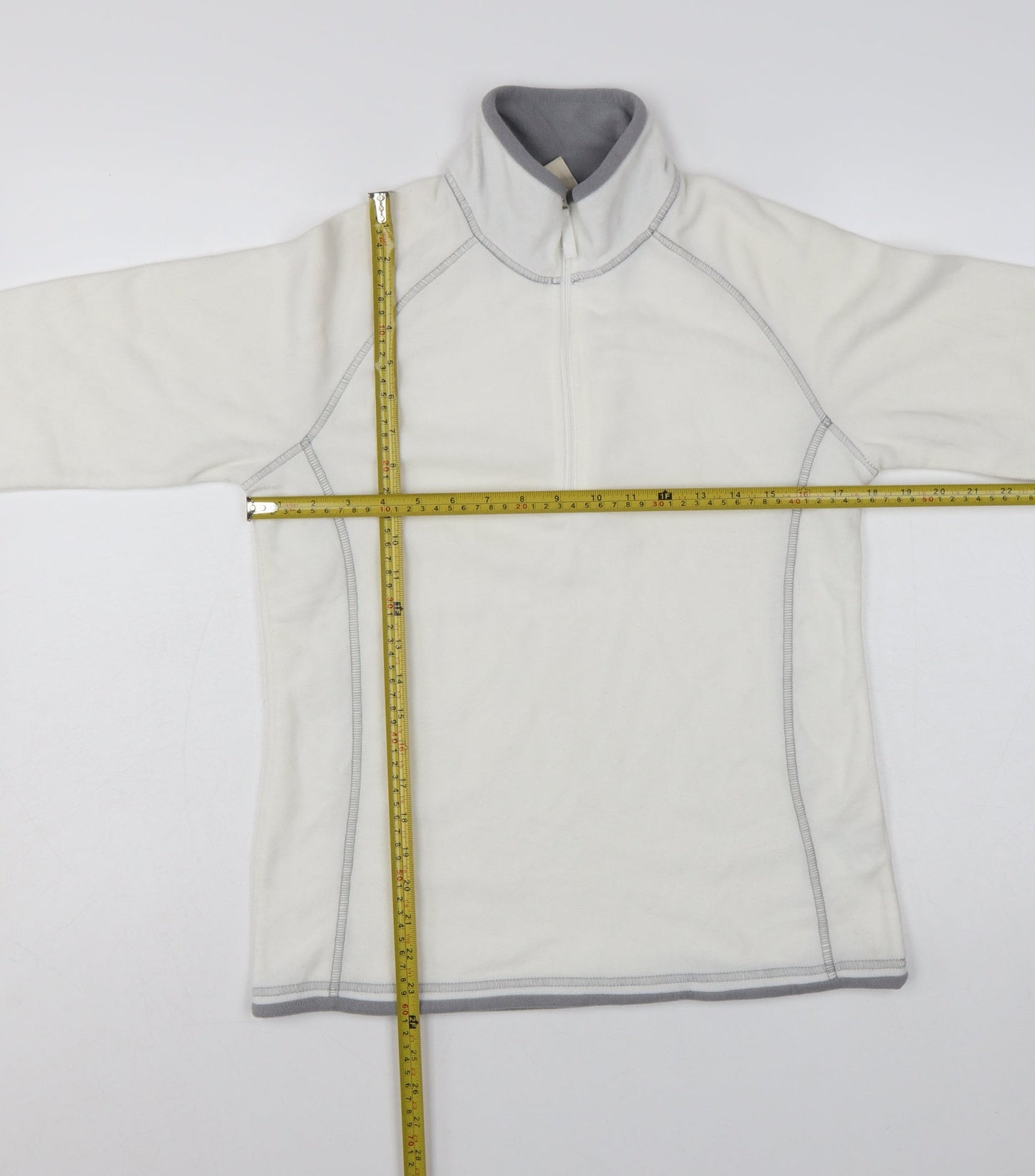 Mountain Warehouse Womens Ivory Fleece Pullover UK 10 1/2 Zip Sweatshirt