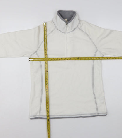Mountain Warehouse Womens Ivory Fleece Pullover UK 10 1/2 Zip Sweatshirt