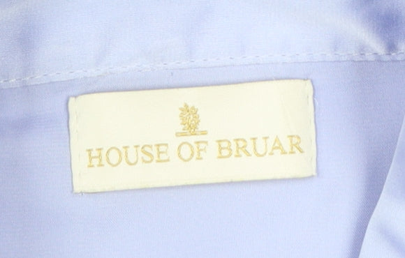 House of Bruar Women’s Blue Ruffle Long Sleeve Blouse Size 12