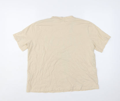 H&M Women's Beige Nirvana Graphic Short Sleeve Cotton T-Shirt L