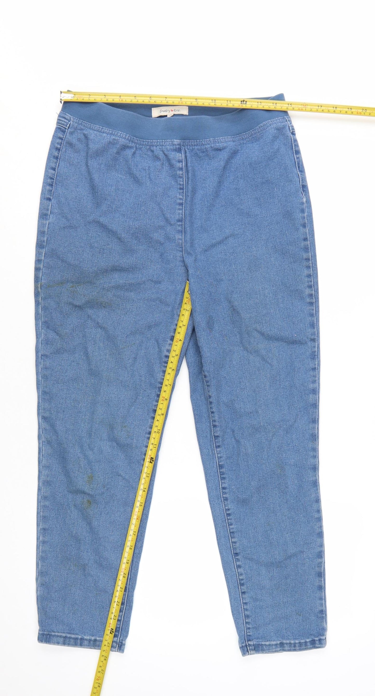 Country Rose Women's Blue Size 14 Denim Jegging Jeans with Elastic Waist