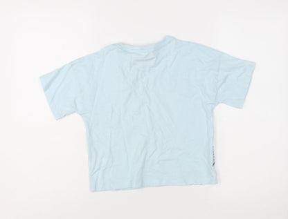 Disney Princess Girls Blue Flounder T-Shirt 8-9 Years Short Sleeve Cotton