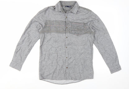 Next Boys Grey Cotton Long Sleeve Button-Up Shirt 14 Years