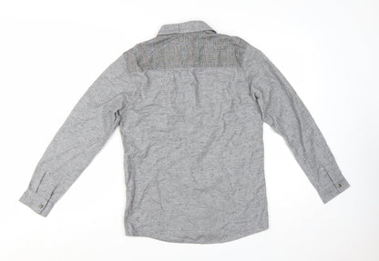 Next Boys Grey Cotton Long Sleeve Button-Up Shirt 14 Years