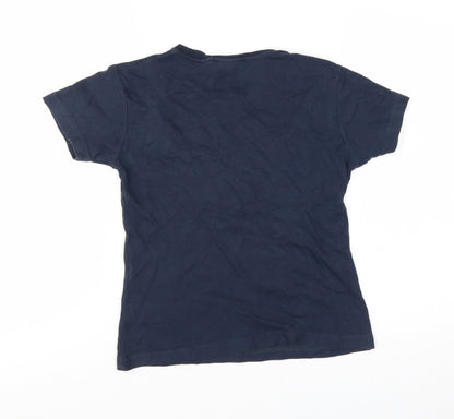 Plain Lazy Girls Navy Blue Classic Fit Logo T-Shirt Medium Cotton