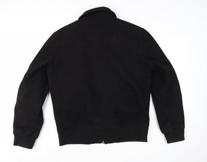 Zara Women Black L Polyester Bomber Jacket with Zip Pockets