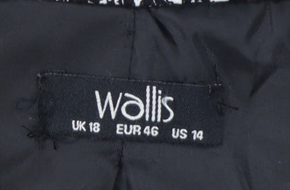 Wallis Women Black & White Paisley Blazer Jacket UK 18 Regular Fit