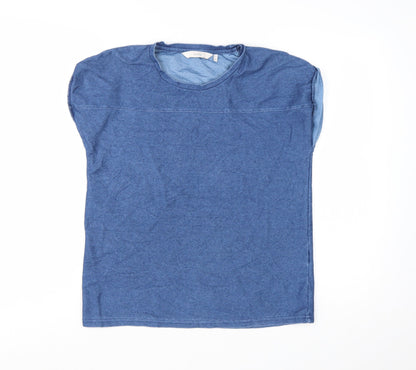 Nümph Women's Blue Basic Sleeveless Jersey T-Shirt Size M