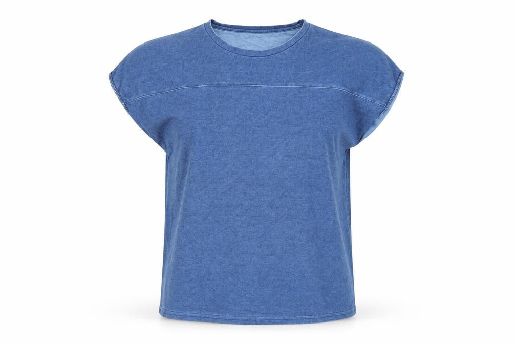 Nümph Women's Blue Basic Sleeveless Jersey T-Shirt Size M
