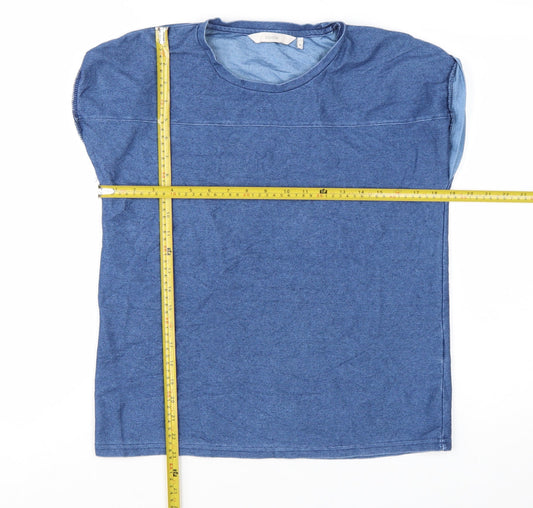 Nümph Women's Blue Basic Sleeveless Jersey T-Shirt Size M