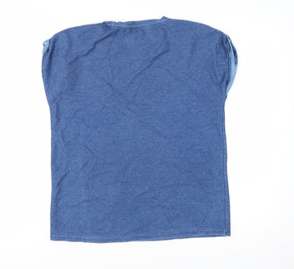 Nümph Women's Blue Basic Sleeveless Jersey T-Shirt Size M