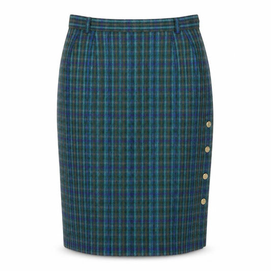 Country Casuals Women’s Multicoloured Wool Check Pencil Skirt Size 14