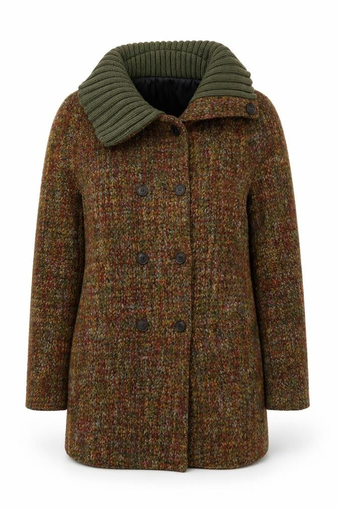 Almost Famous London Women’s Multicoloured Wool Blend Pea Coat Size 10