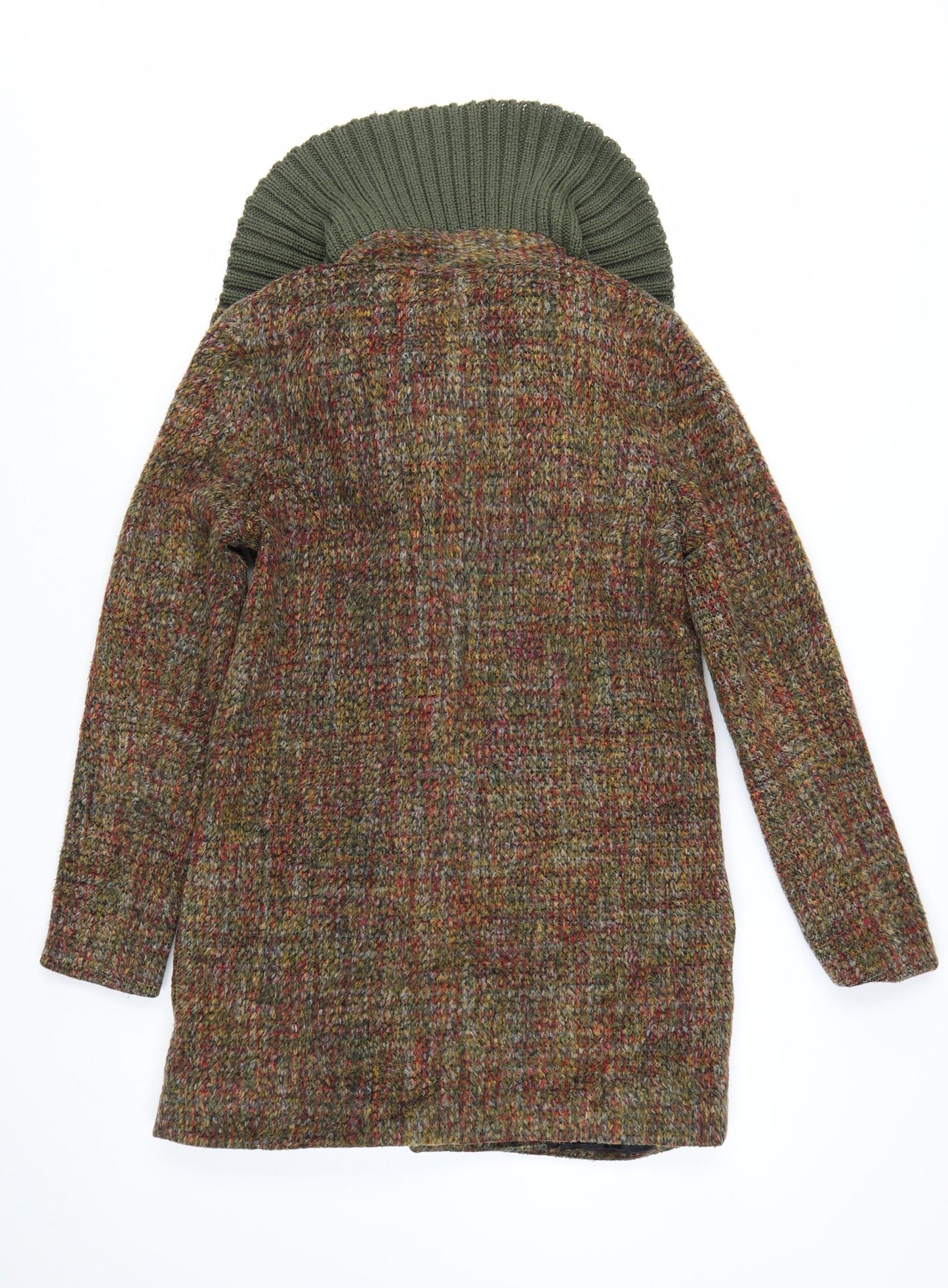 Almost Famous London Women’s Multicoloured Wool Blend Pea Coat Size 10