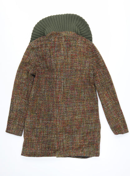 Almost Famous London Women’s Multicoloured Wool Blend Pea Coat Size 10