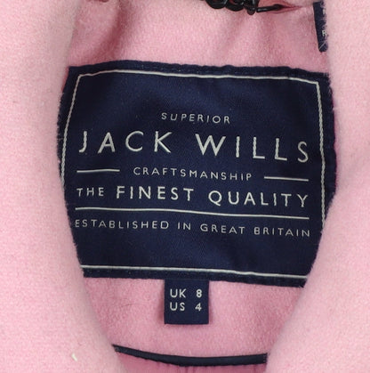 Jack Wills Women's Pink Wool Blend Mid-Length Pea Coat UK 8