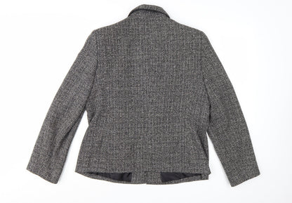 Berkertex Women's Grey Tweed Zip-Up Jacket Size 16 Lined Classic Style