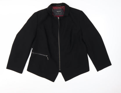 John Meyer Women's Black Plus Size 16 Lined Zip Suit Jacket