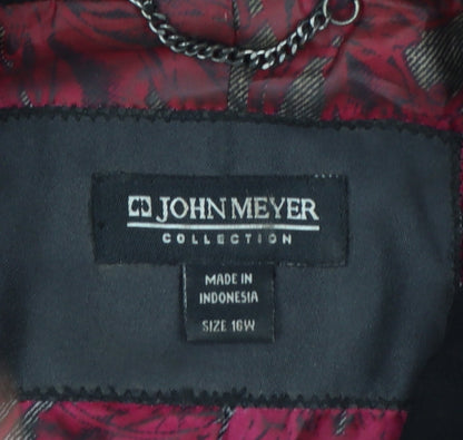John Meyer Women's Black Plus Size 16 Lined Zip Suit Jacket