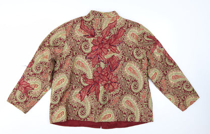 Indigo Moon Women's Red Paisley Embroidered Jacket 2XL Bohemian Style