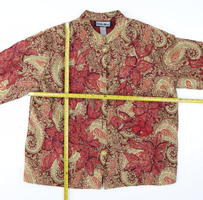 Indigo Moon Women's Red Paisley Embroidered Jacket 2XL Bohemian Style