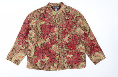Indigo Moon Women's Red Paisley Embroidered Jacket 2XL Bohemian Style