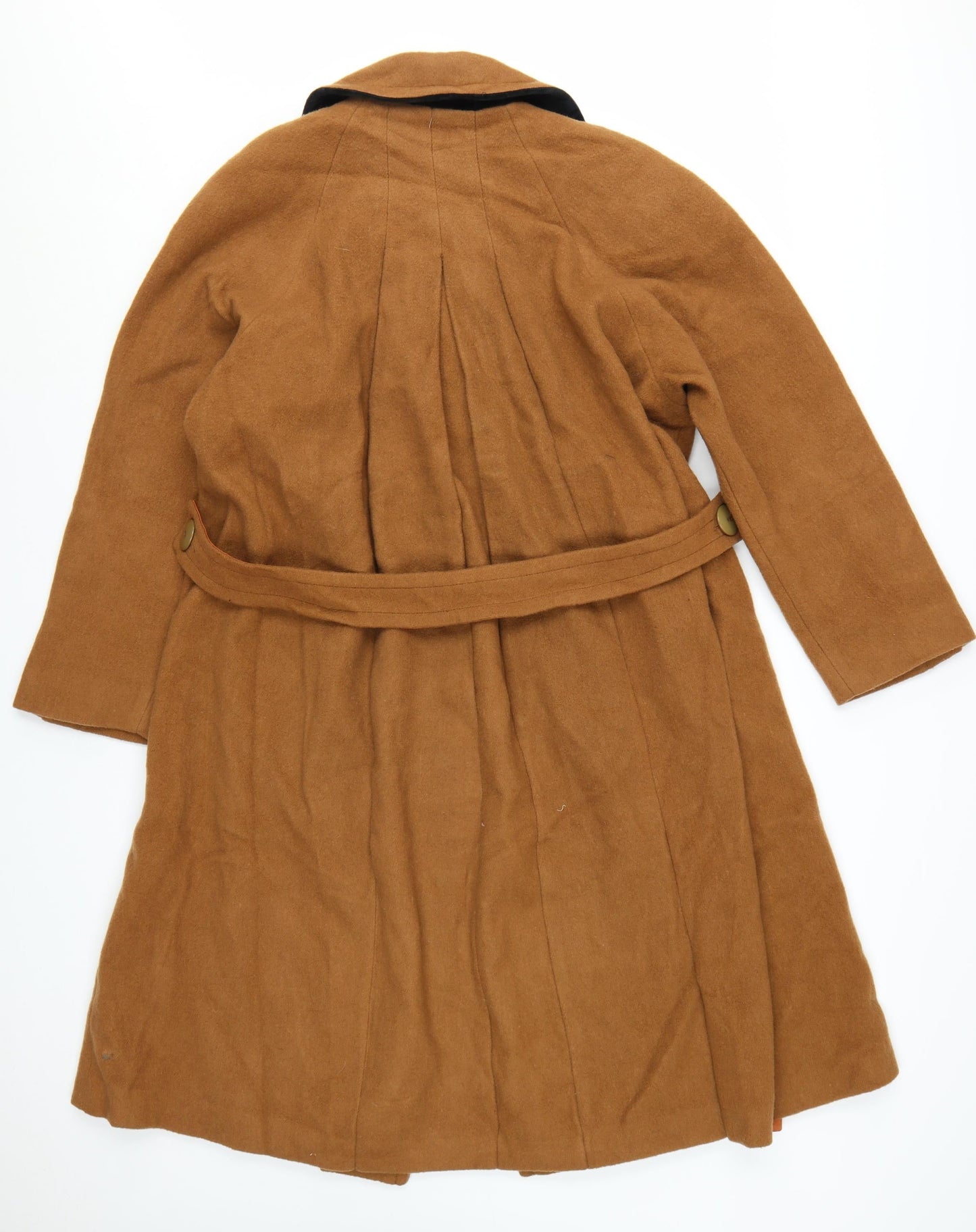 Ashley Scott Petite Women's Brown Wool Blend Long Overcoat Size 10