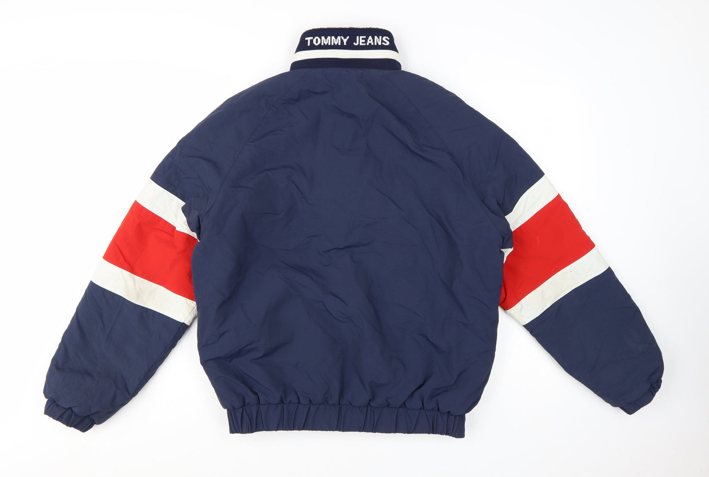 Tommy Jeans Men's Blue Bomber Jacket S Retro Lined Full Zip