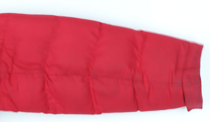 TOG24 Womens Red Faux Fur Hooded Puffer Coat Size 12
