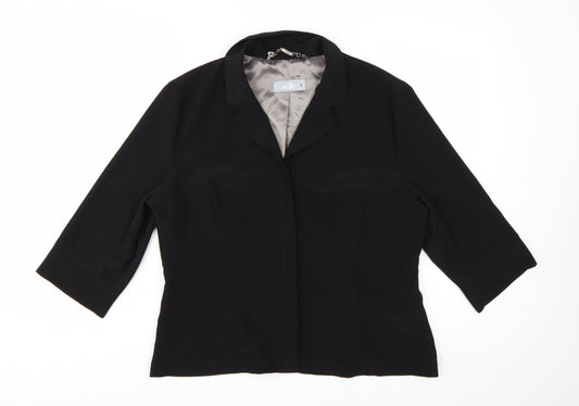Wallis Womens Black Size 16 3/4 Sleeve Tailored Suit Jacket