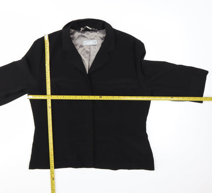 Wallis Womens Black Size 16 3/4 Sleeve Tailored Suit Jacket