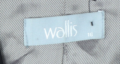 Wallis Womens Black Size 16 3/4 Sleeve Tailored Suit Jacket
