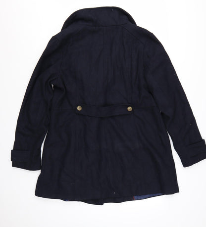 bruno banani Women's Navy Blue Wool Blend Pea Coat Size 20