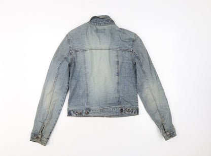 Moto Womens Blue Denim Basic Jacket Size 8