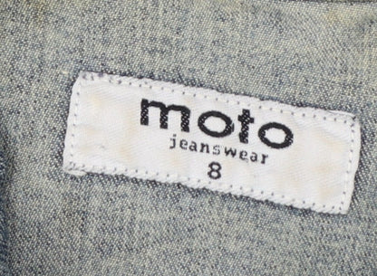 Moto Womens Blue Denim Basic Jacket Size 8