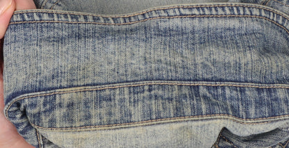 Moto Womens Blue Denim Basic Jacket Size 8