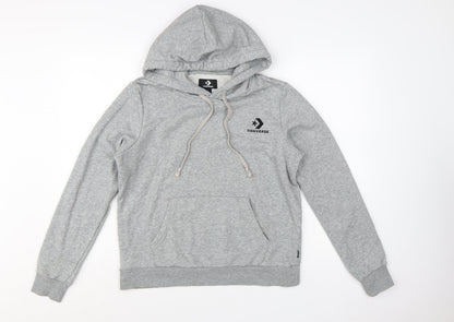 Converse Womens Grey Pullover Hoodie L Cotton Blend Casual