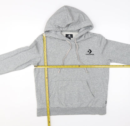 Converse Womens Grey Pullover Hoodie L Cotton Blend Casual